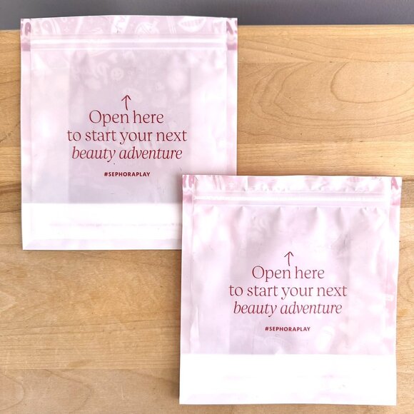 SEPHORA PLAY! Set of 6 Red Resealable Plastic and PVC Bags 7" x 7.75" - Picture 4 of 7